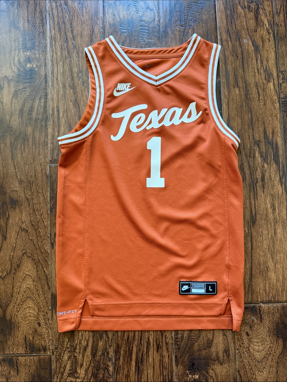 Nike Texas youth Burnt Orange Basketball Jersey #1, size large - Picture 5 of 9